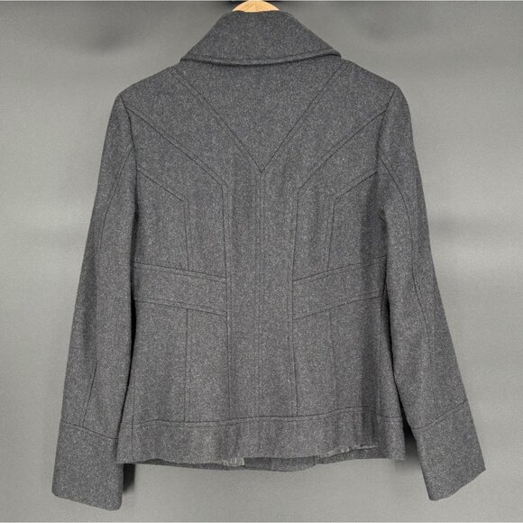 Guess Los Angeles Women's Wool Blend Short Peacoat L Gray Outerwear Old Money - Picture 2 of 10